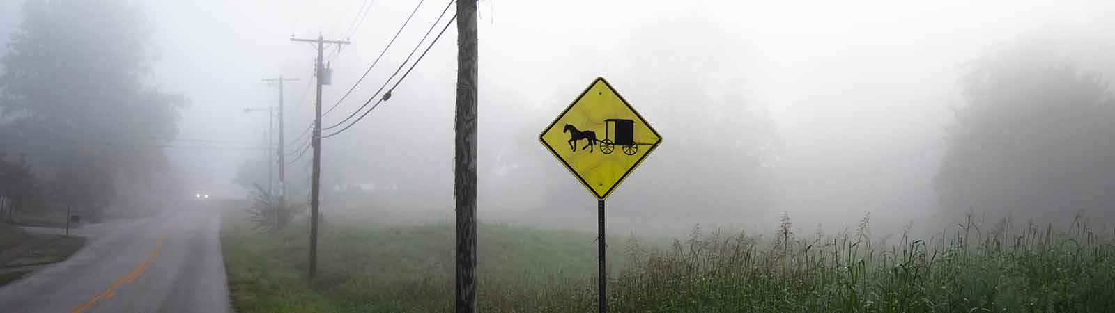 Fog rolls into Munfordville, Kentucky